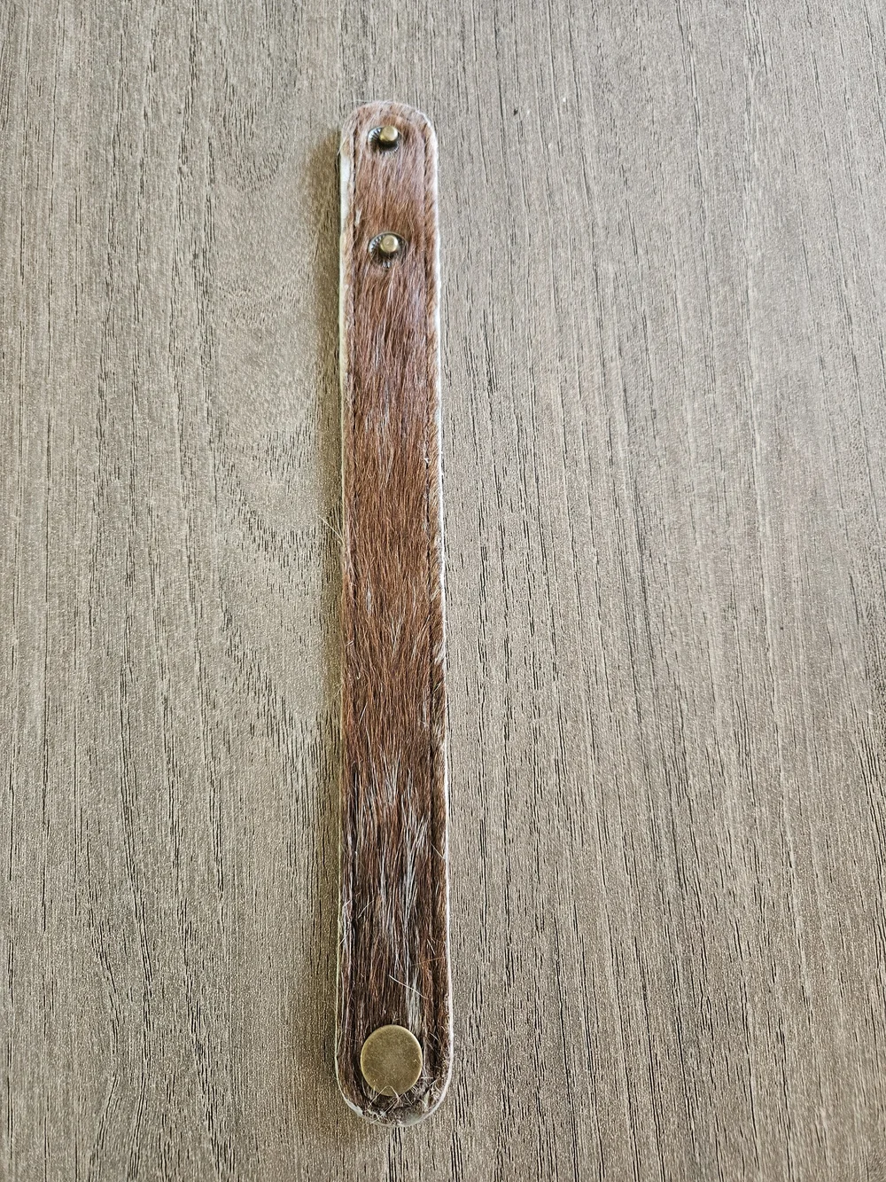 Brown Hair-on Hide Leather Bracelet Strap-NWOT